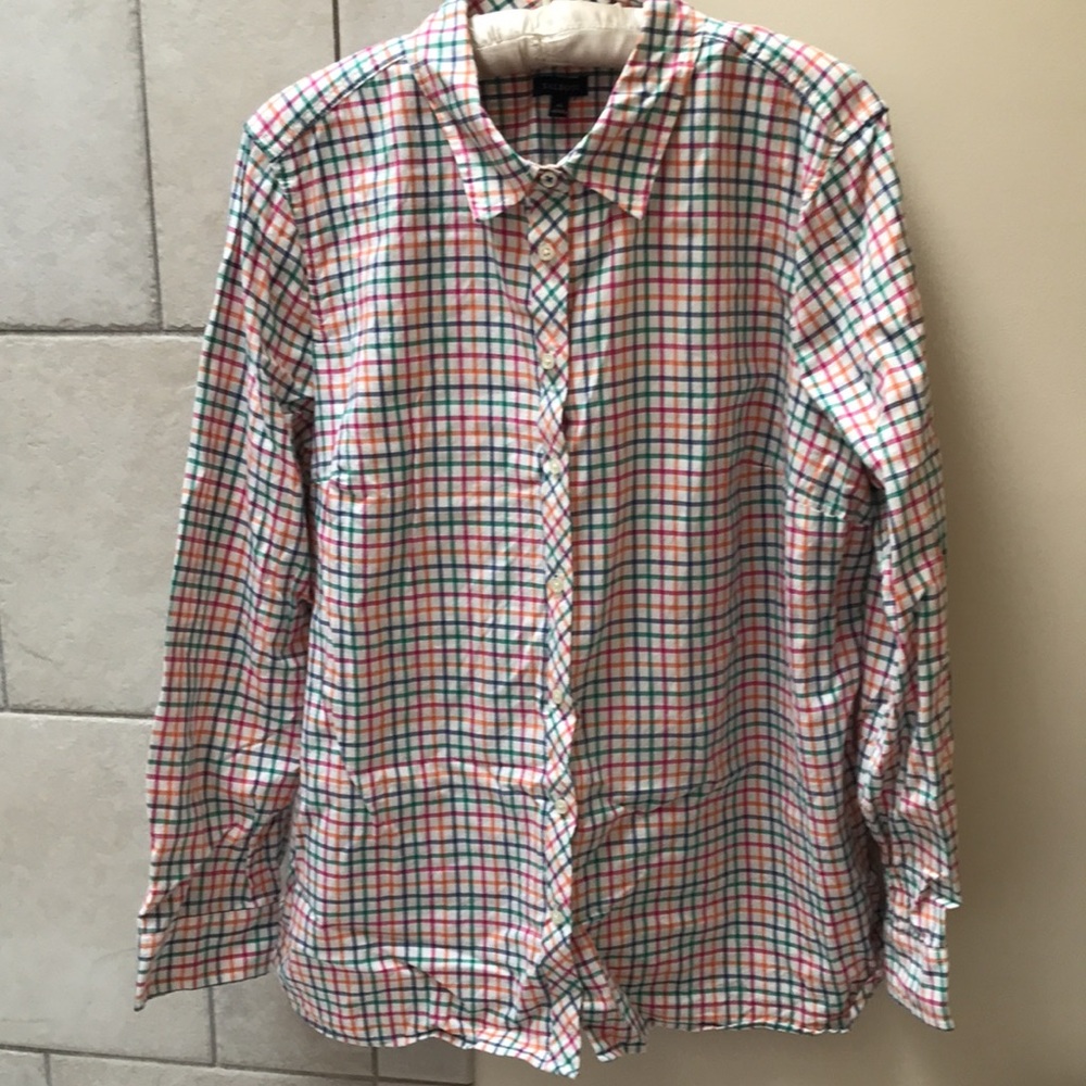 Talbots cotton window-check plaid shirt - Picture 2 of 7